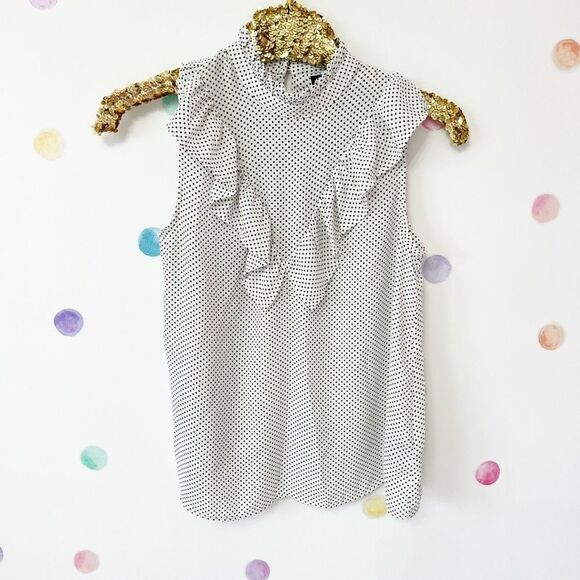 Black and white polka dot tank top - Picture 1 of 4